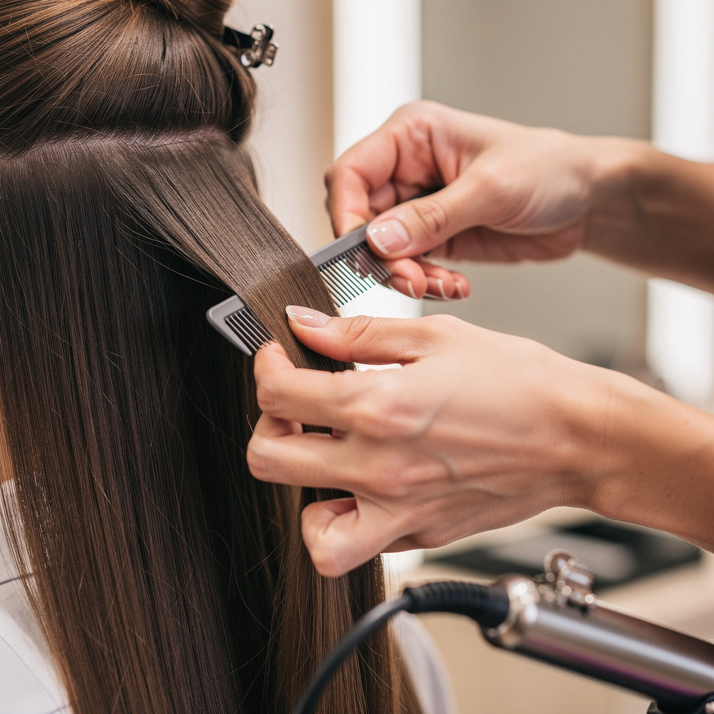MAYTE'S BEAUTY SALON expert stylist providing personalized hair extension and salon services in Costa Mesa